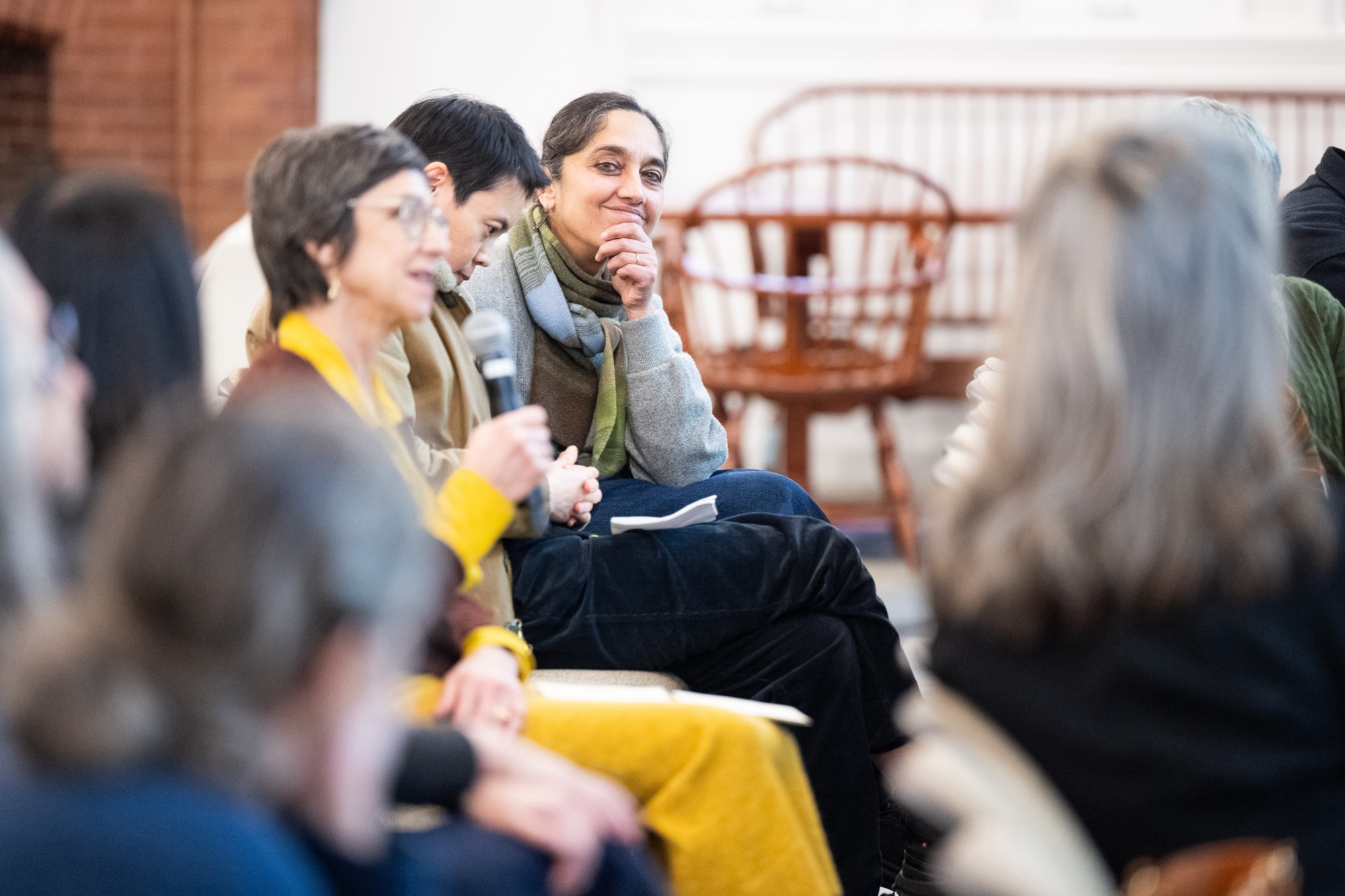 Seated audience members, including Leela Gandhi, at the annual Sherman lecture.