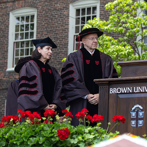 Mary and Jerome Vascellaro receive their honorary degrees at this year’s Commencement.