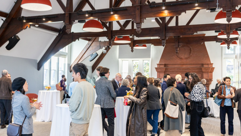 People socializing at the celebration.